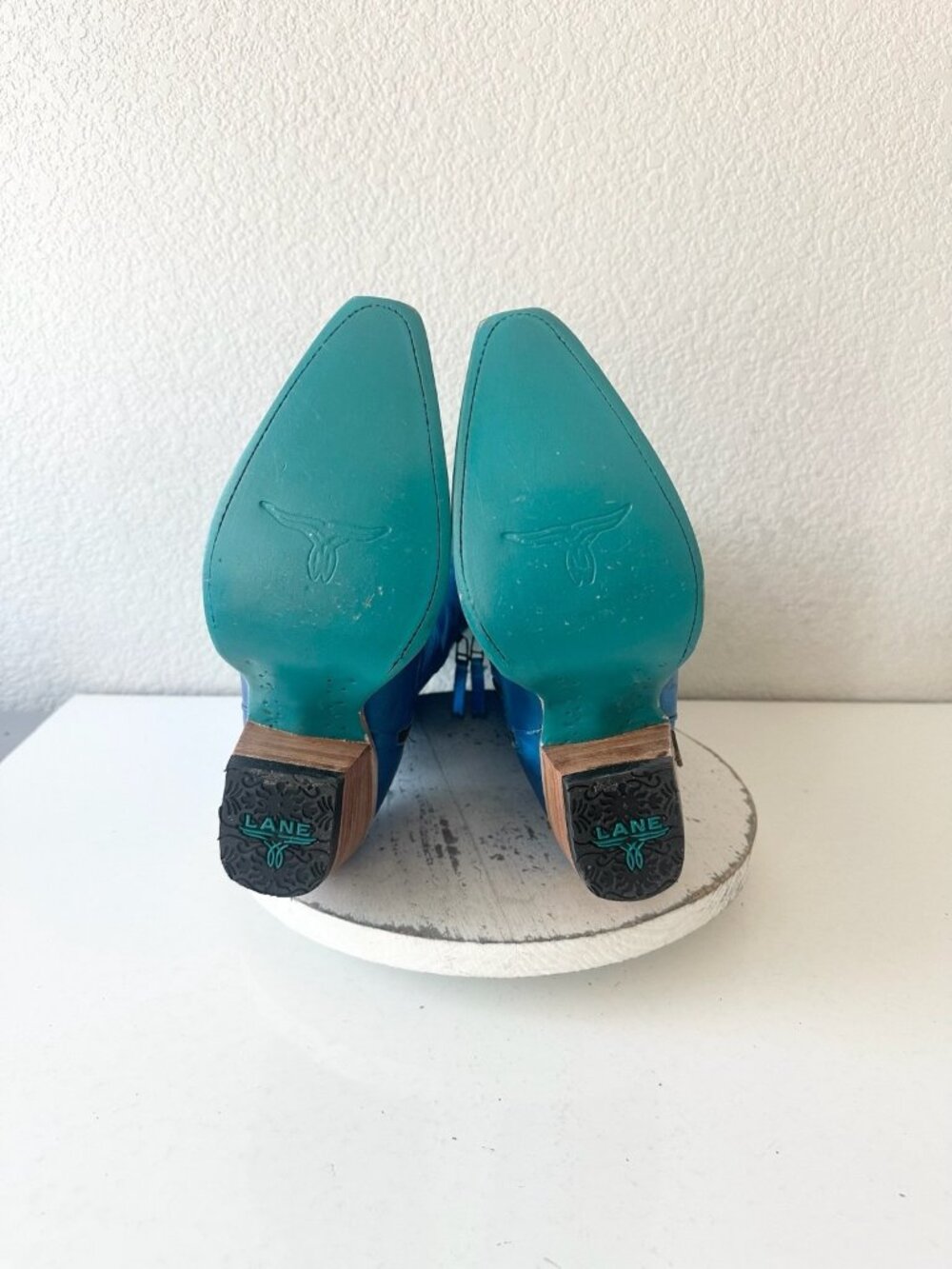 Lane SMOKESHOW Womens Cowboy Boots Metallic Blue Western Tall Snip Toe Size 9.5 - Picture 9 of 12